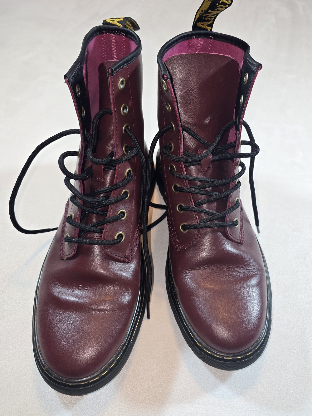 Dr. Martens Luana Cherry Red Leather Lace Up Boots Women’s Size 10